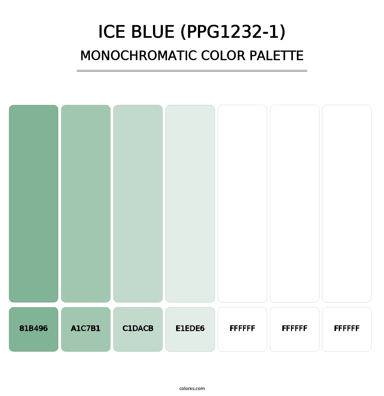 Ice Blue (PPG1232-1) - Monochromatic Color Palette