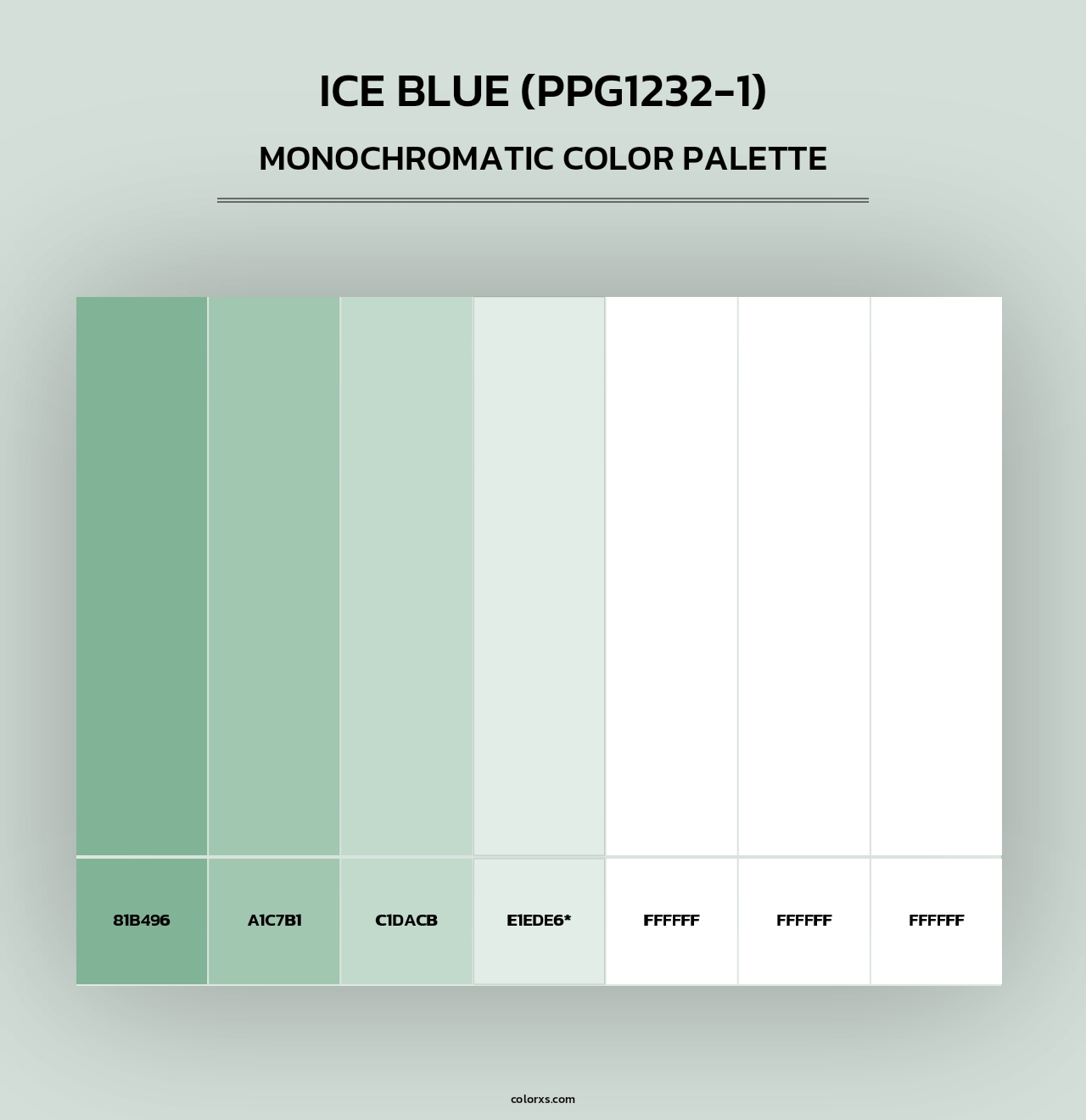 Ice Blue (PPG1232-1) - Monochromatic Color Palette