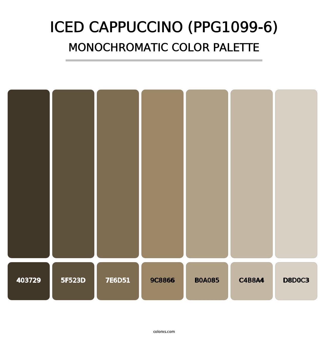 Iced Cappuccino (PPG1099-6) - Monochromatic Color Palette