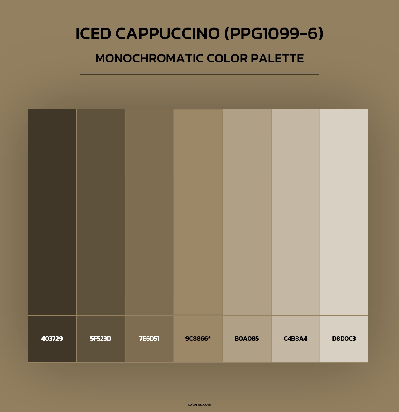 Iced Cappuccino (PPG1099-6) - Monochromatic Color Palette