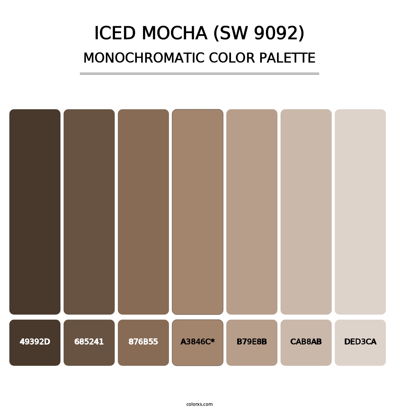 Iced Mocha (SW 9092) - Monochromatic Color Palette