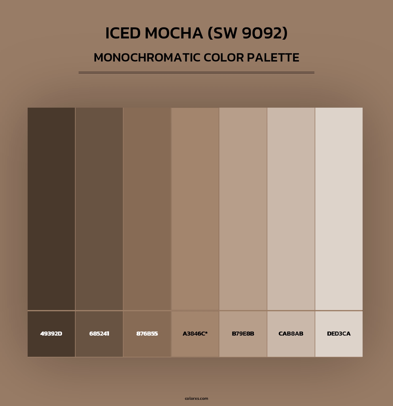 Iced Mocha (SW 9092) - Monochromatic Color Palette