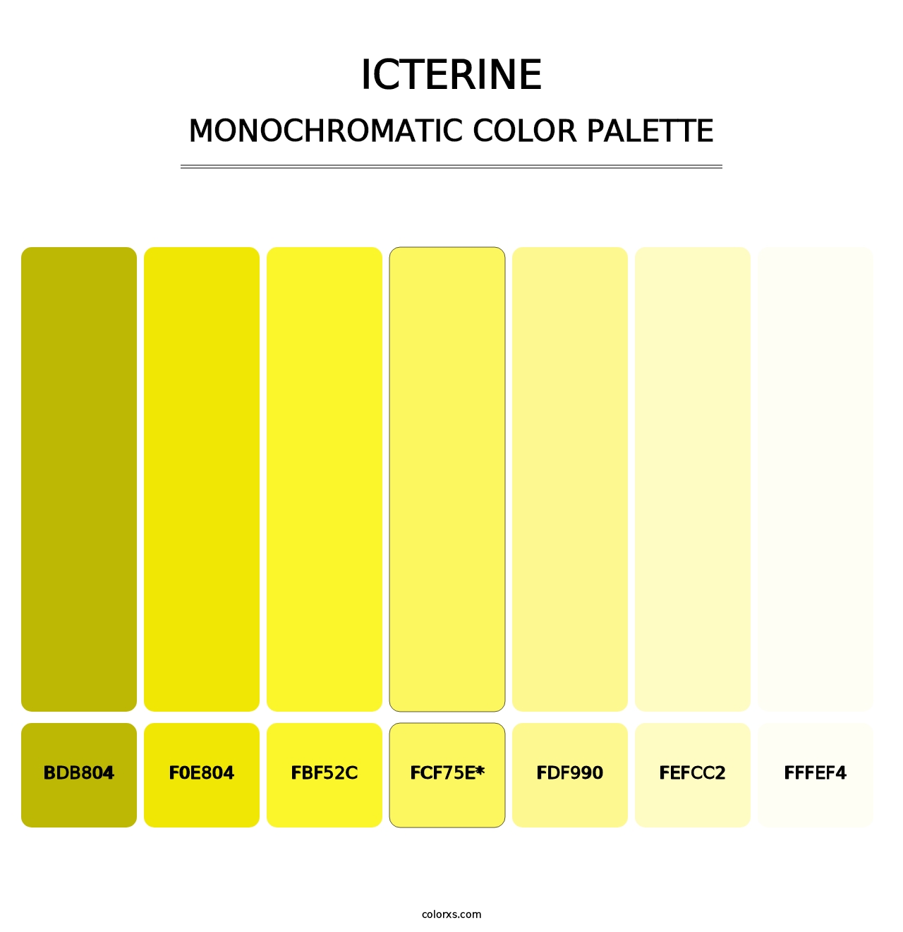 Icterine - Monochromatic Color Palette