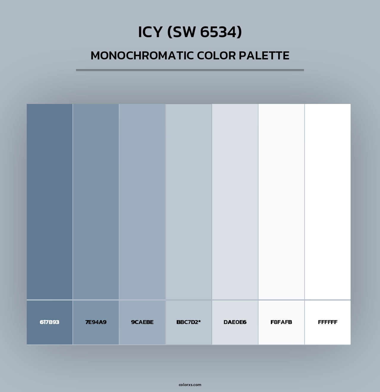 Icy (SW 6534) - Monochromatic Color Palette