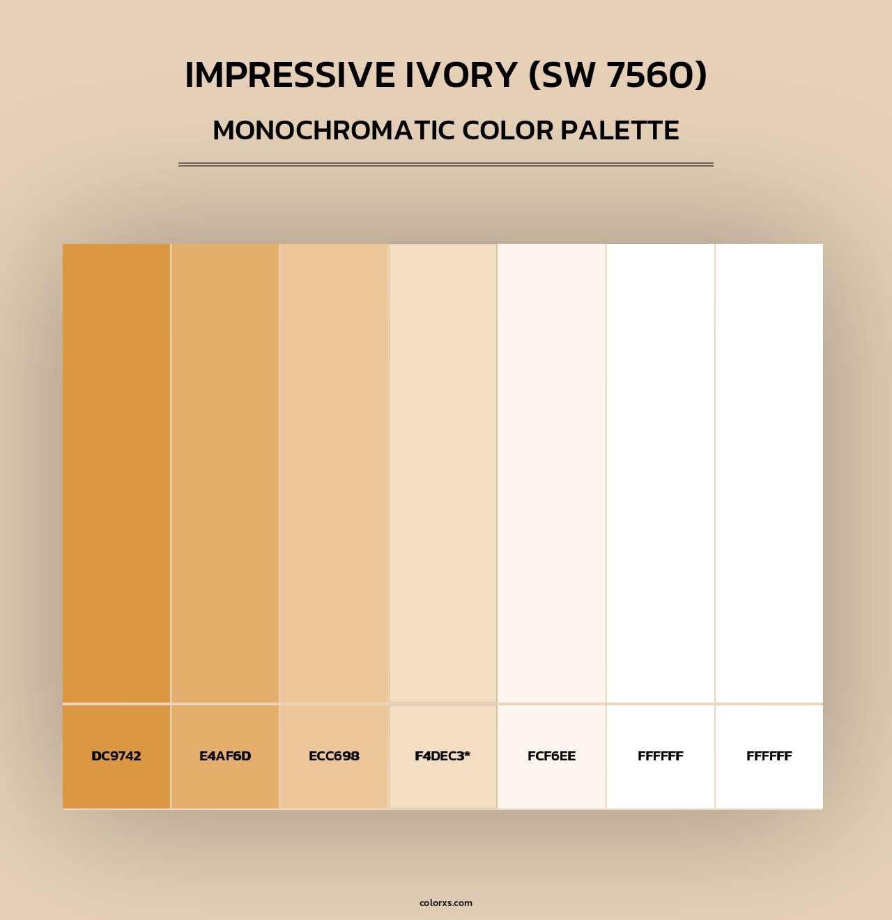 Impressive Ivory (SW 7560) - Monochromatic Color Palette