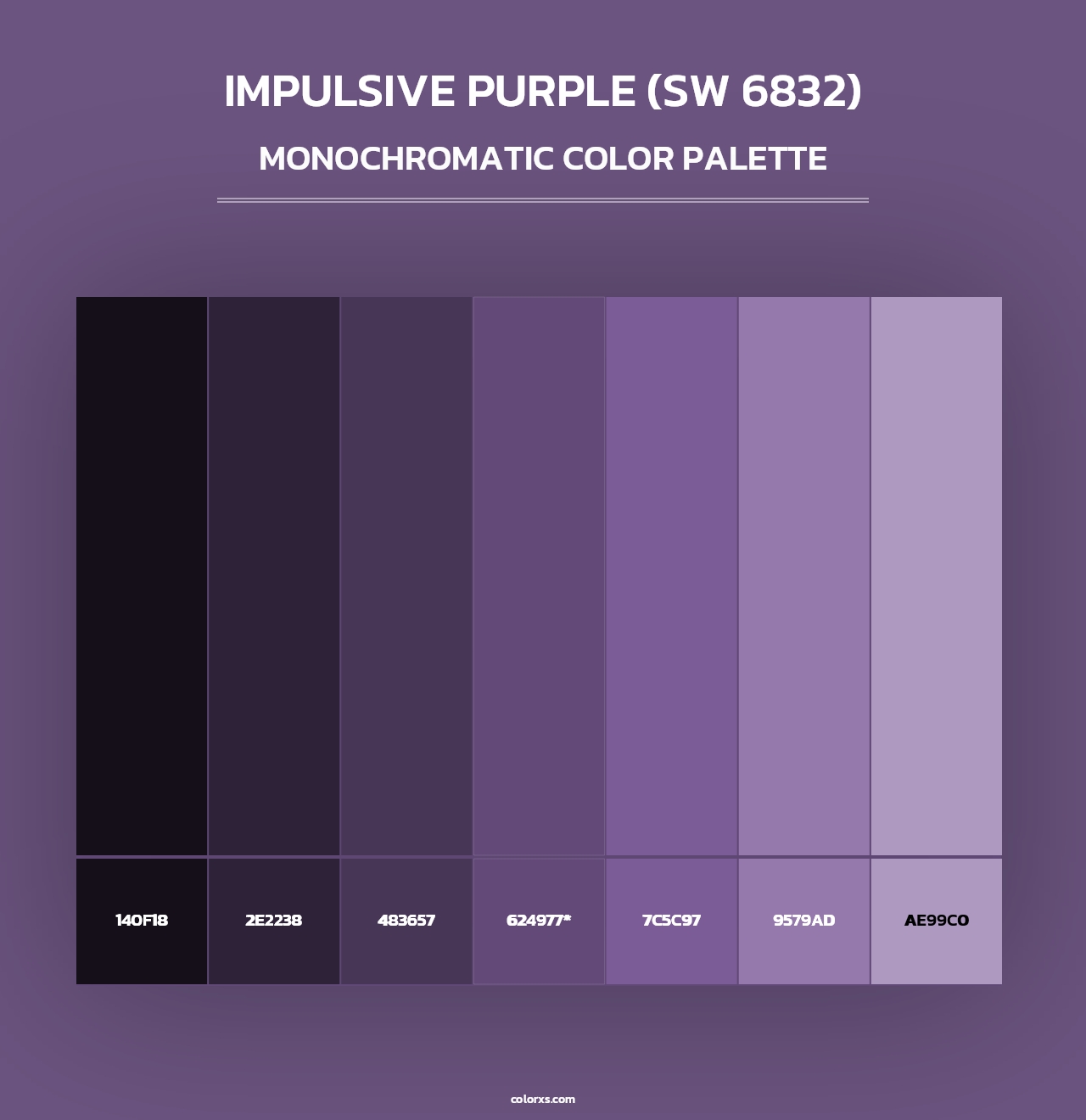 Impulsive Purple (SW 6832) - Monochromatic Color Palette