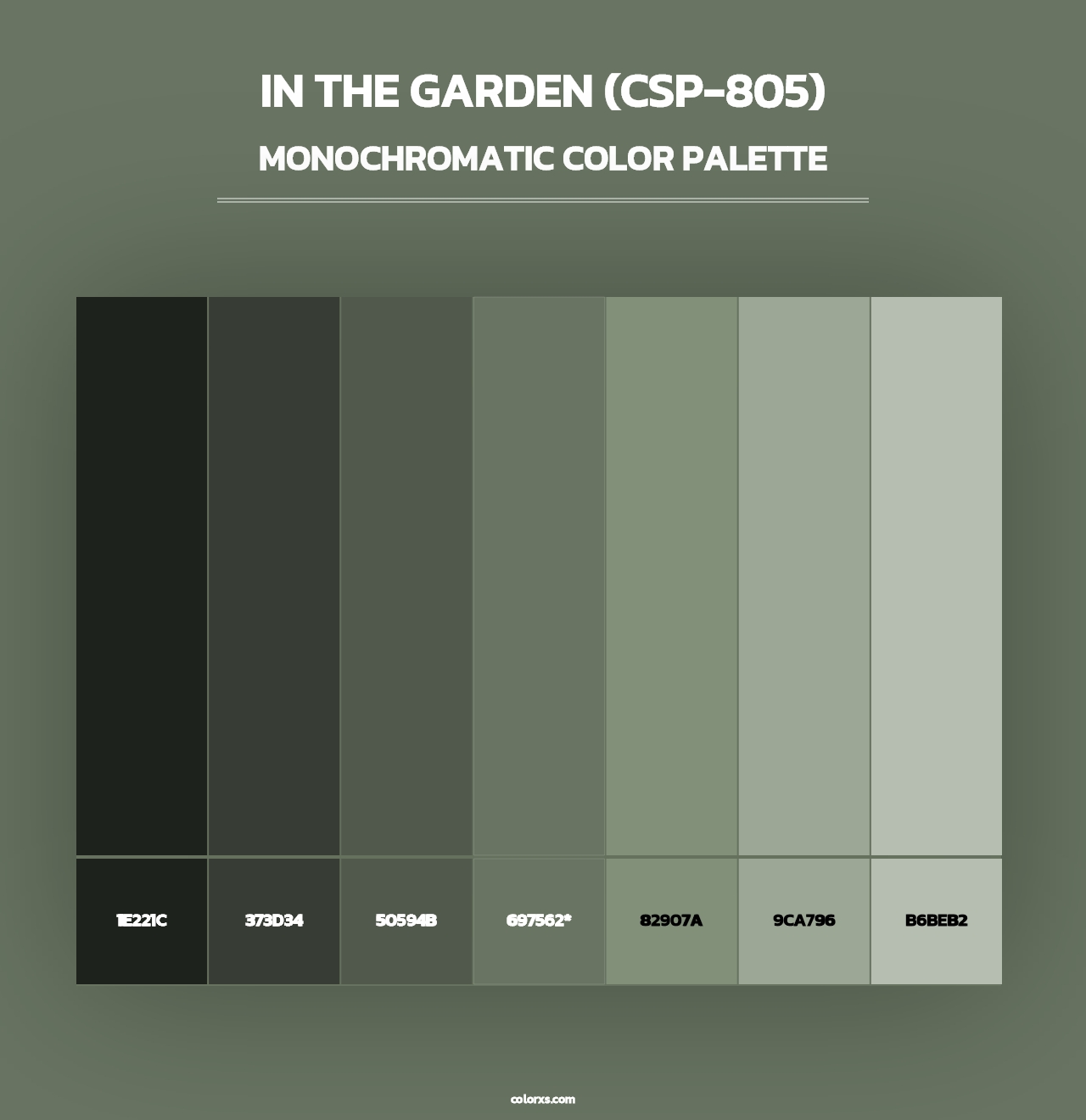 In the Garden (CSP-805) - Monochromatic Color Palette