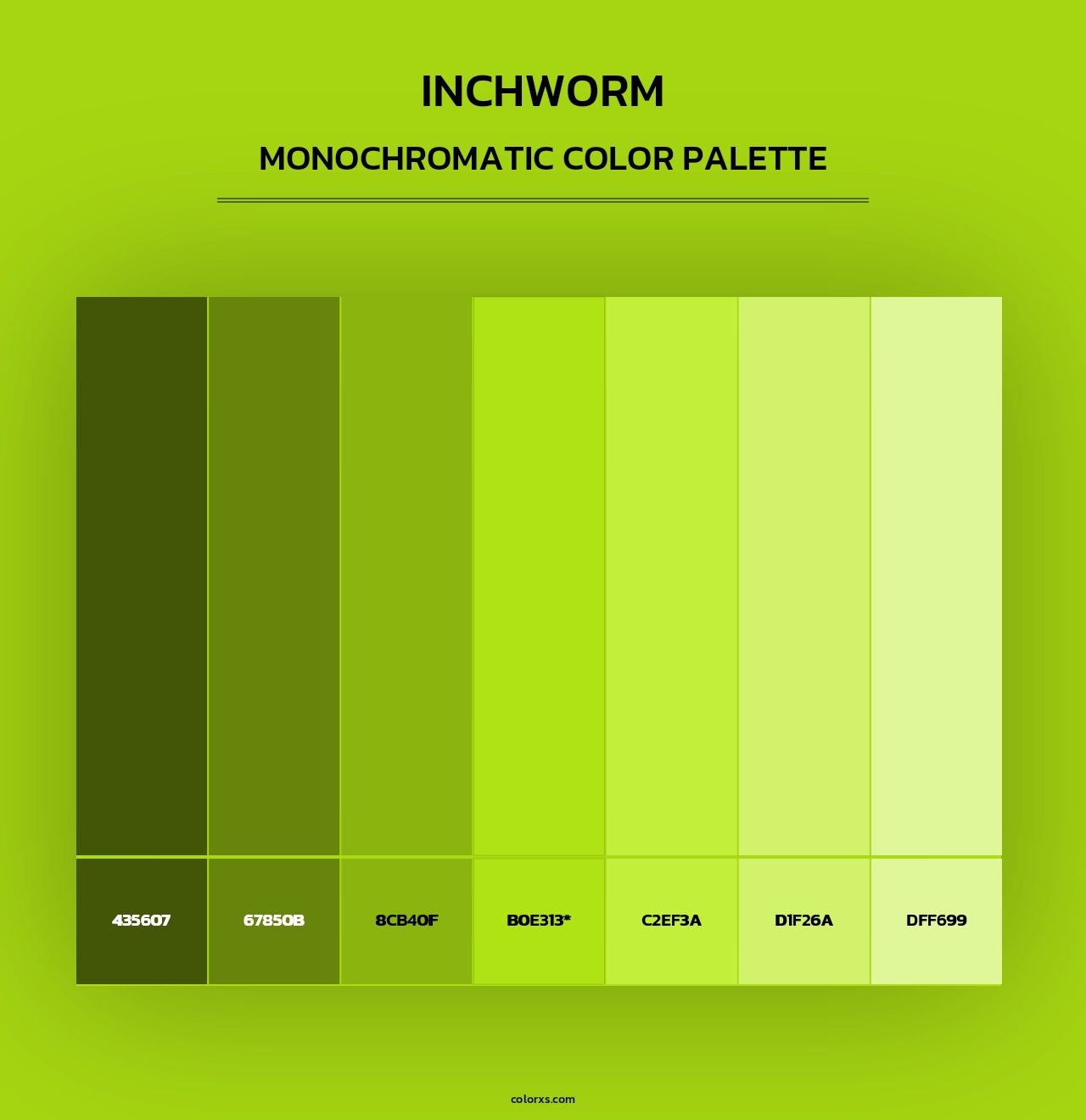 Inchworm - Monochromatic Color Palette