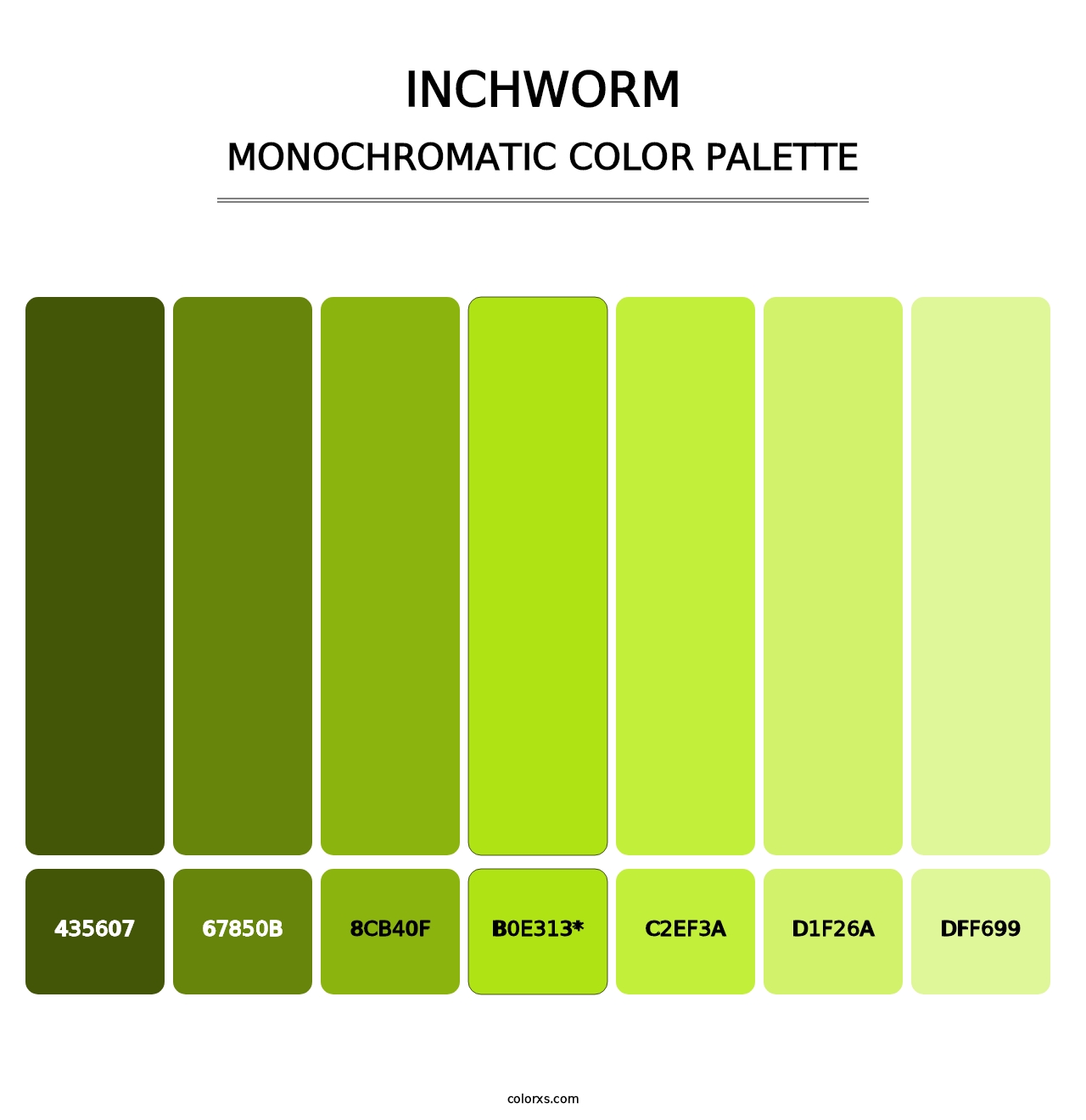 Inchworm - Monochromatic Color Palette