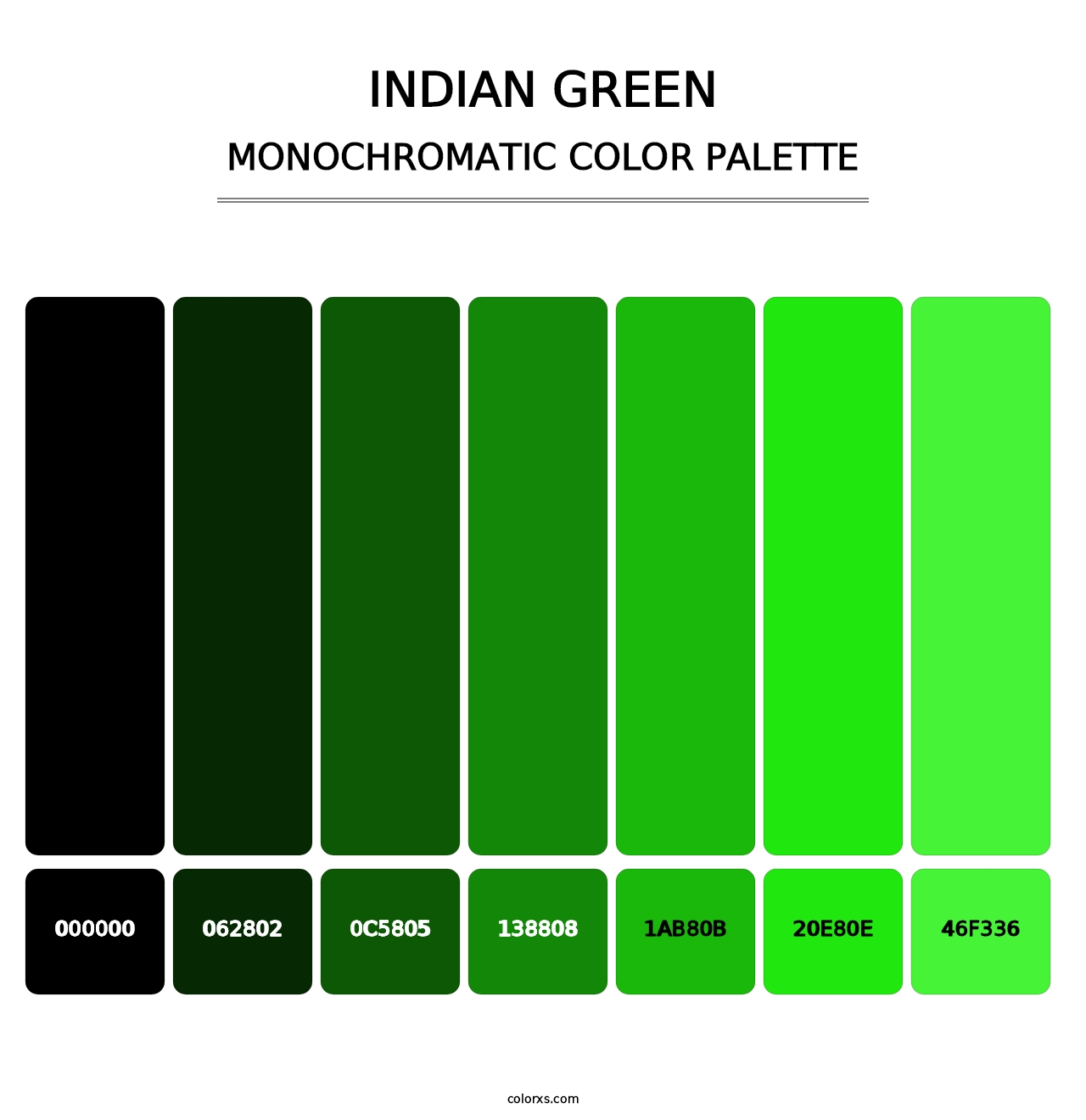 Indian Green - Monochromatic Color Palette