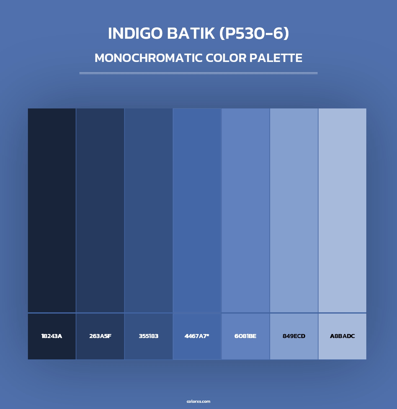 Indigo Batik (P530-6) - Monochromatic Color Palette