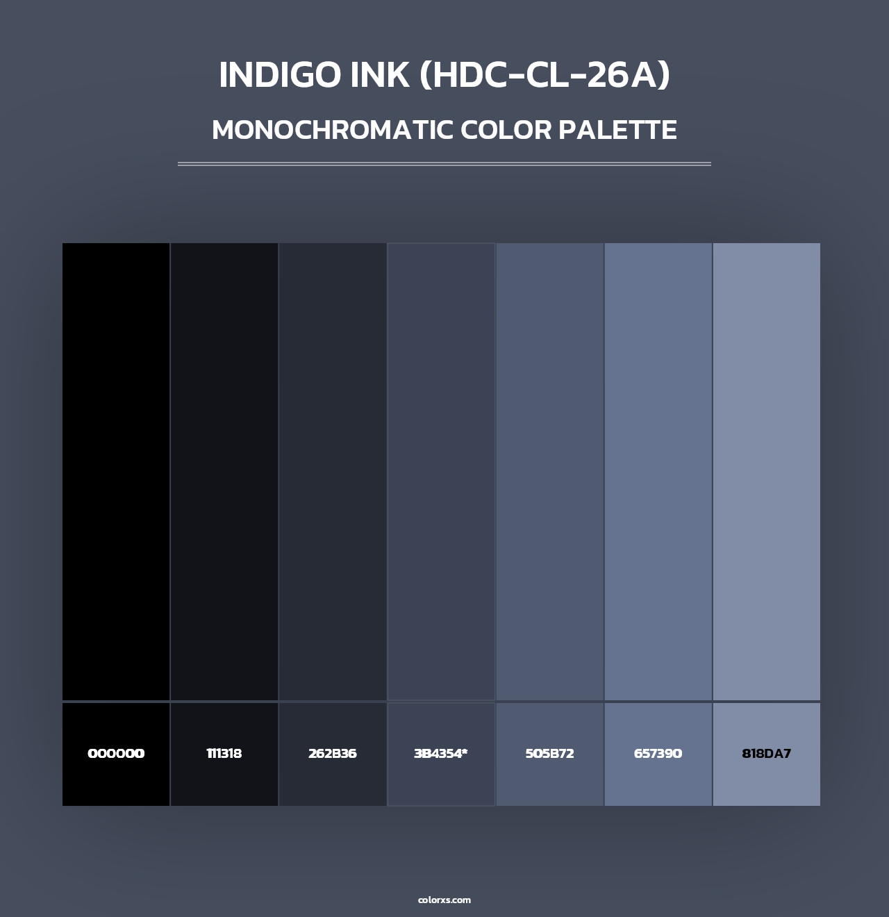 Indigo Ink (HDC-CL-26A) - Monochromatic Color Palette