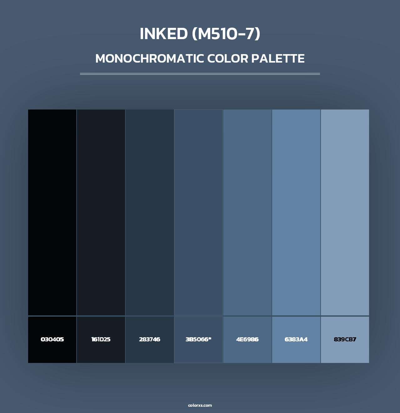 Inked (M510-7) - Monochromatic Color Palette
