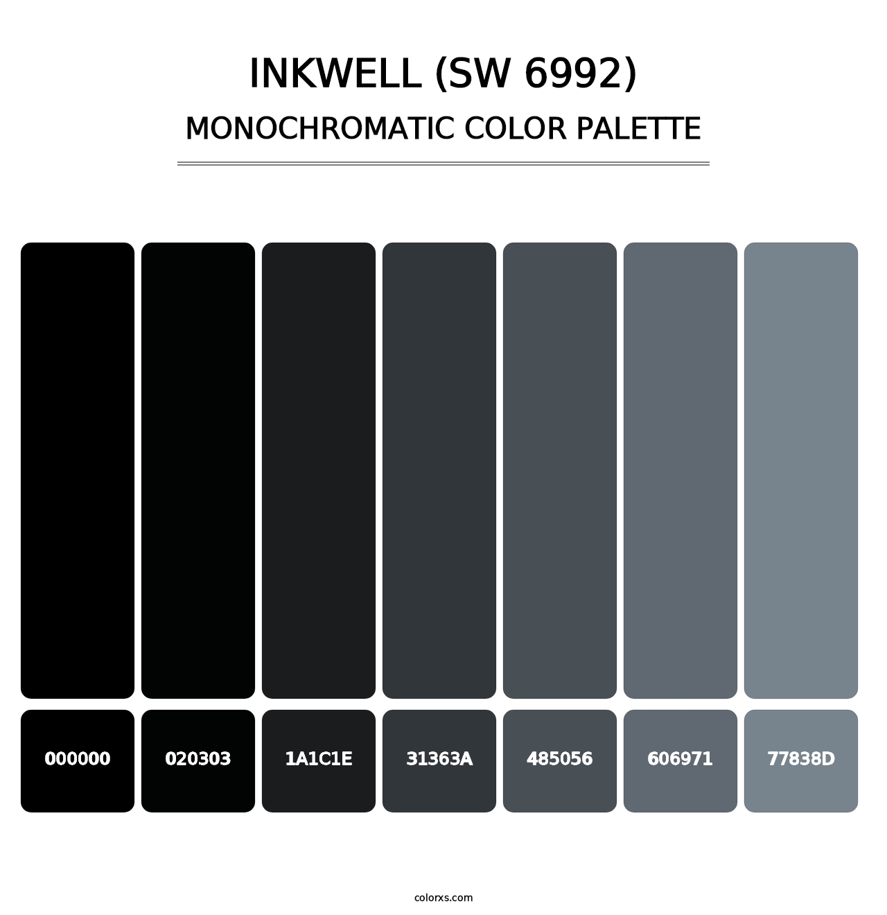 Inkwell (SW 6992) - Monochromatic Color Palette