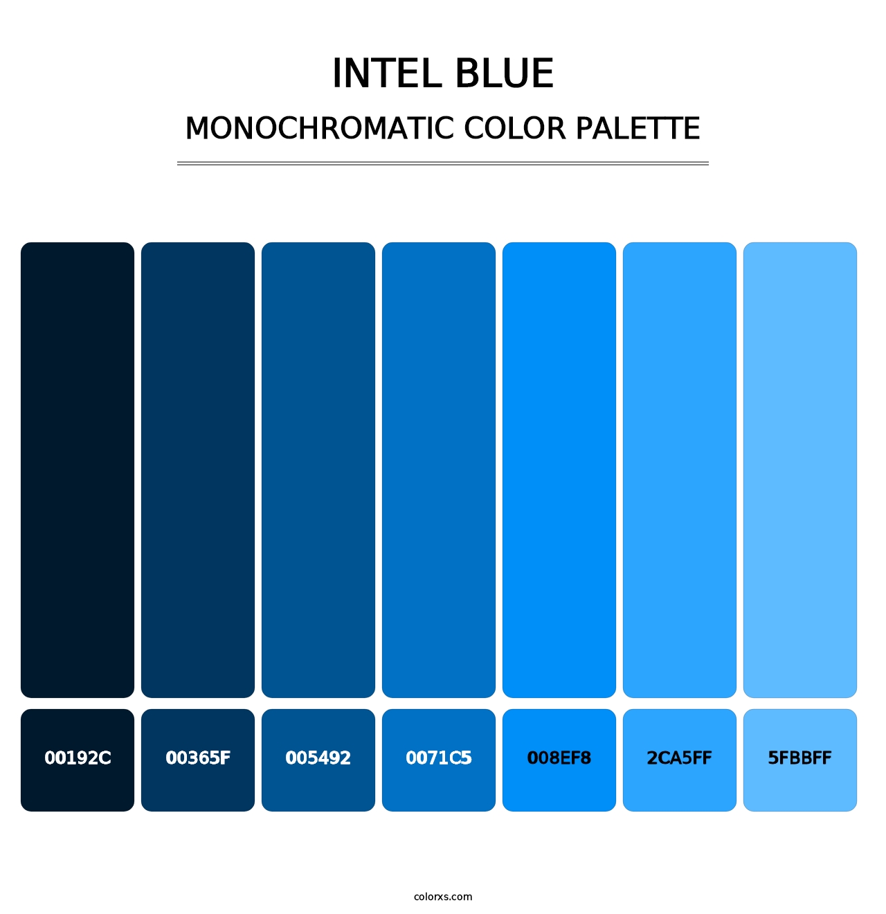Intel Blue - Monochromatic Color Palette