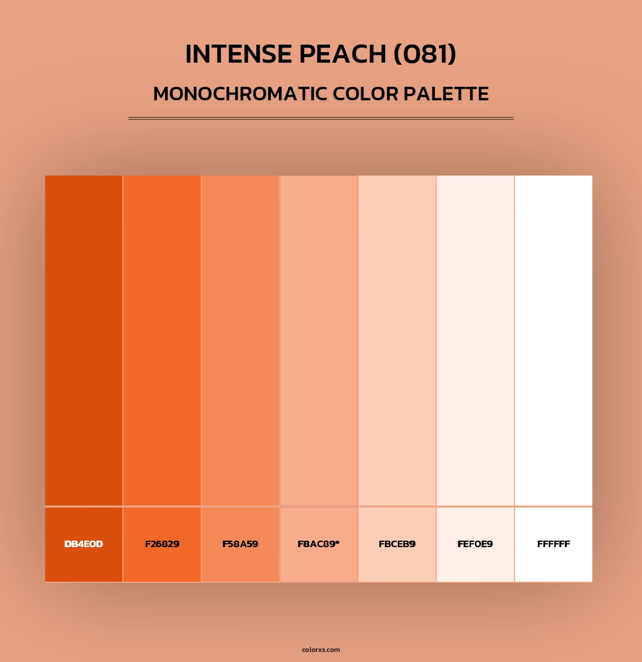 Intense Peach (081) - Monochromatic Color Palette