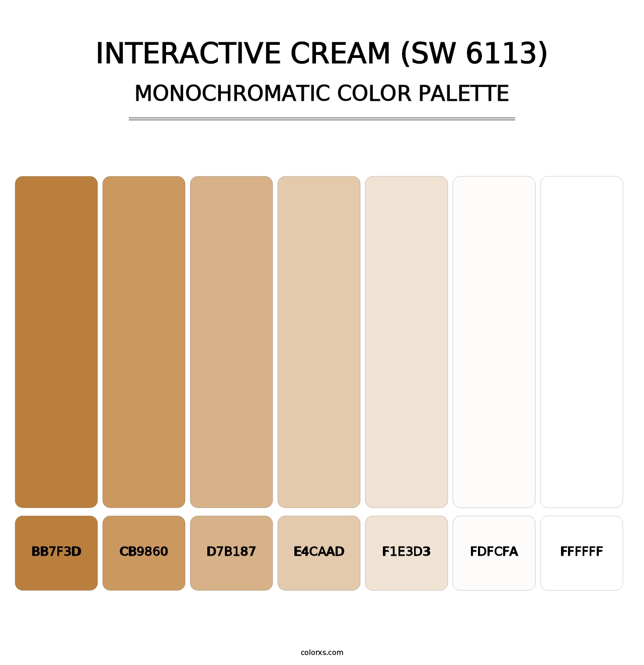 Interactive Cream (SW 6113) - Monochromatic Color Palette