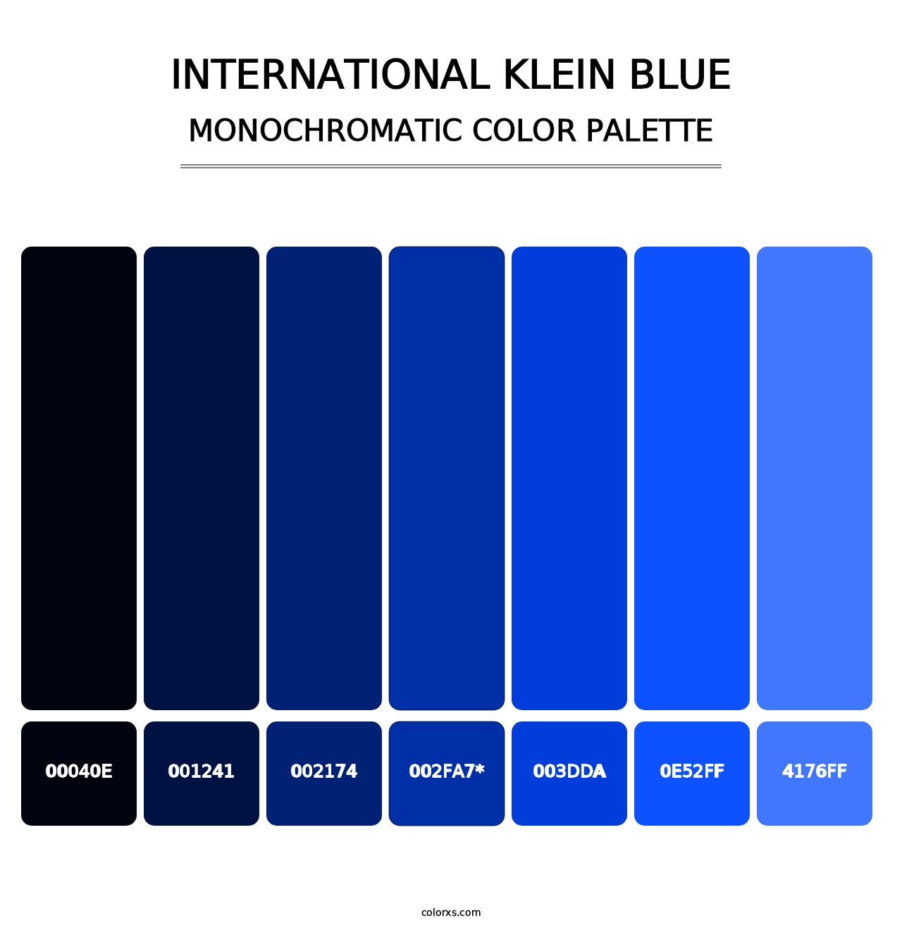International Klein Blue - Monochromatic Color Palette