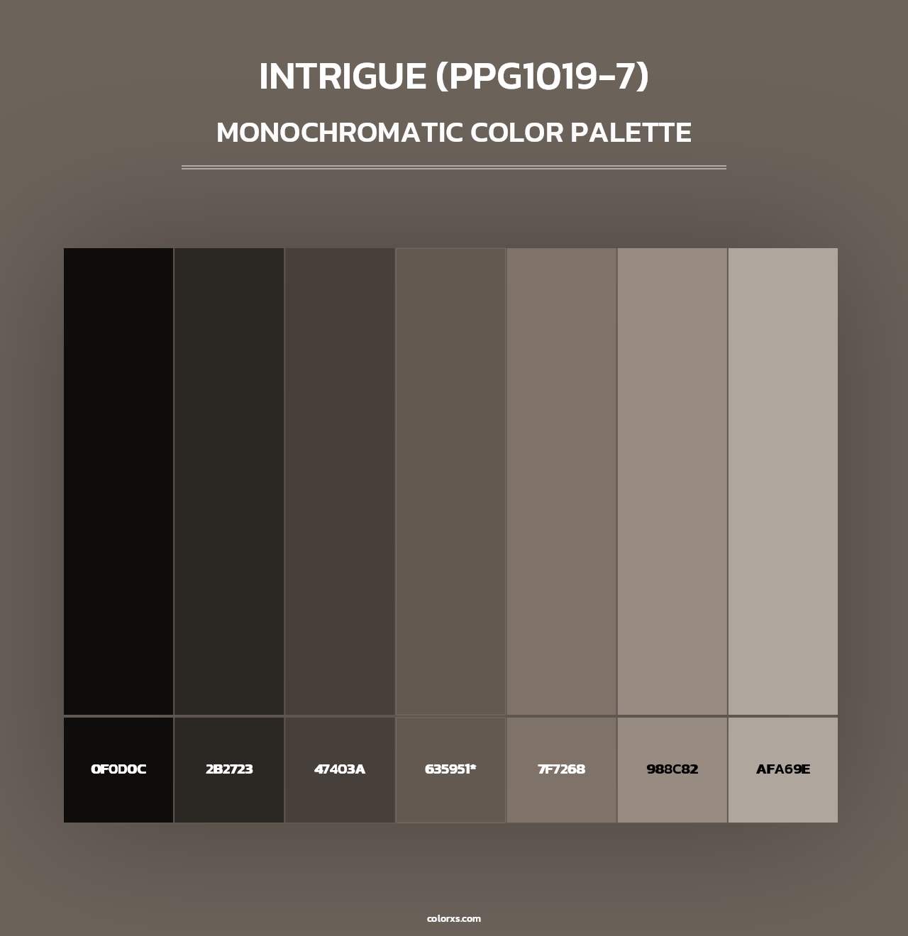 Intrigue (PPG1019-7) - Monochromatic Color Palette