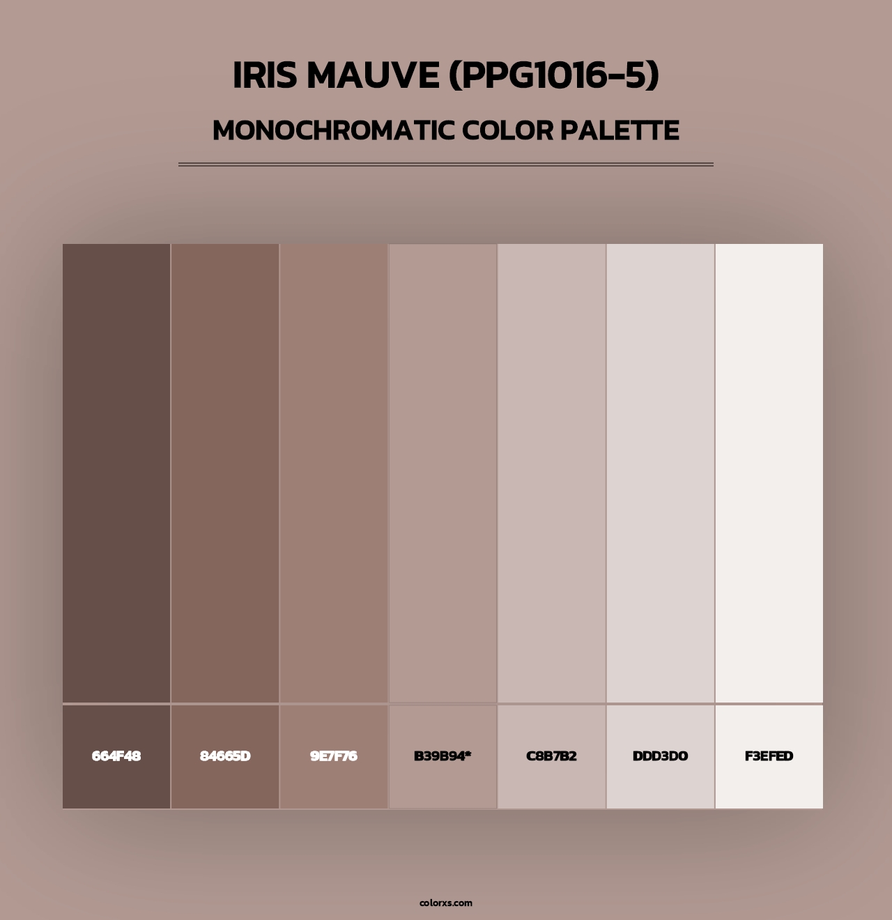 Iris Mauve (PPG1016-5) - Monochromatic Color Palette