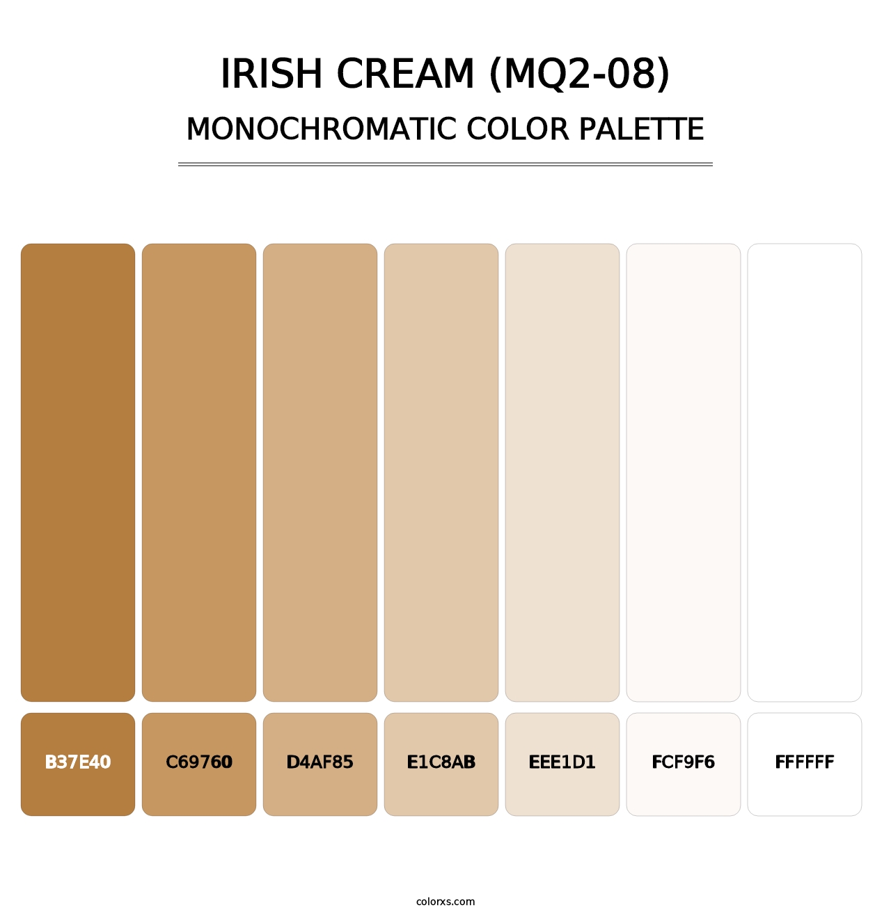 Irish Cream (MQ2-08) - Monochromatic Color Palette