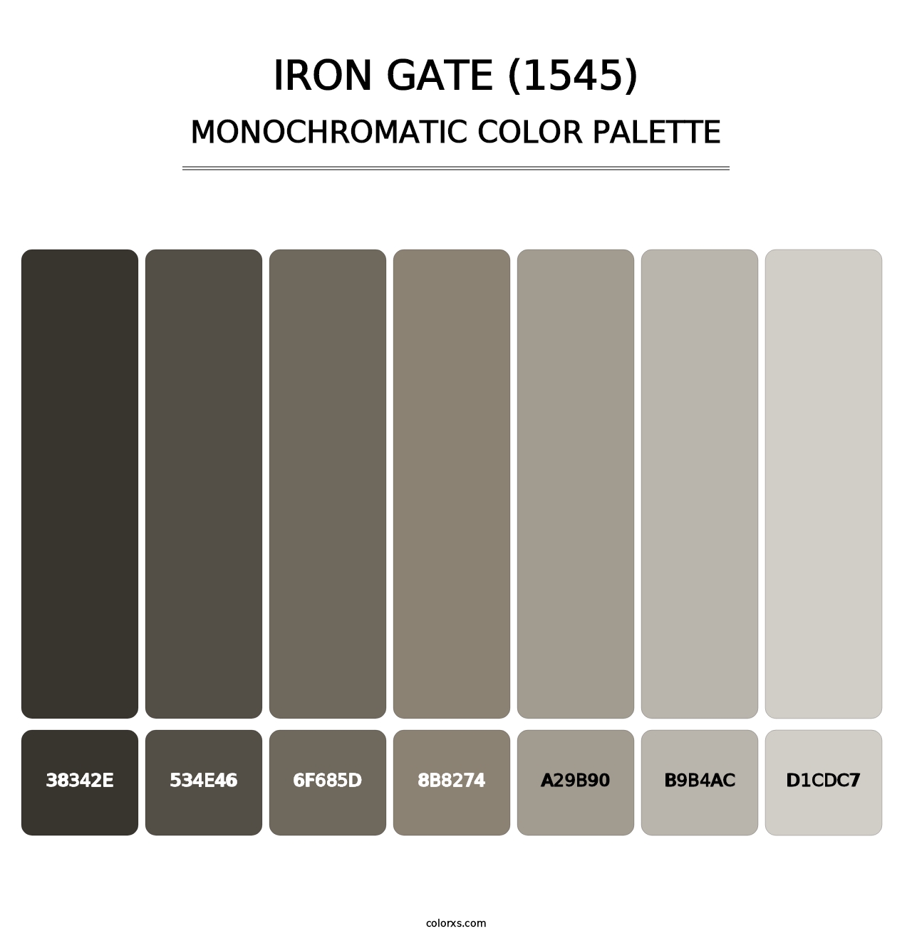 Iron Gate (1545) - Monochromatic Color Palette