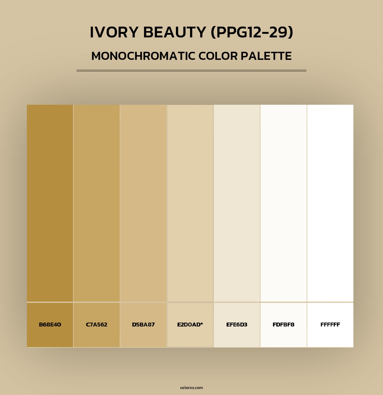 Ivory Beauty (PPG12-29) - Monochromatic Color Palette