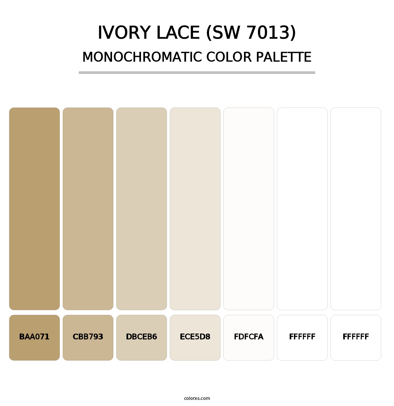 Ivory Lace (SW 7013) - Monochromatic Color Palette