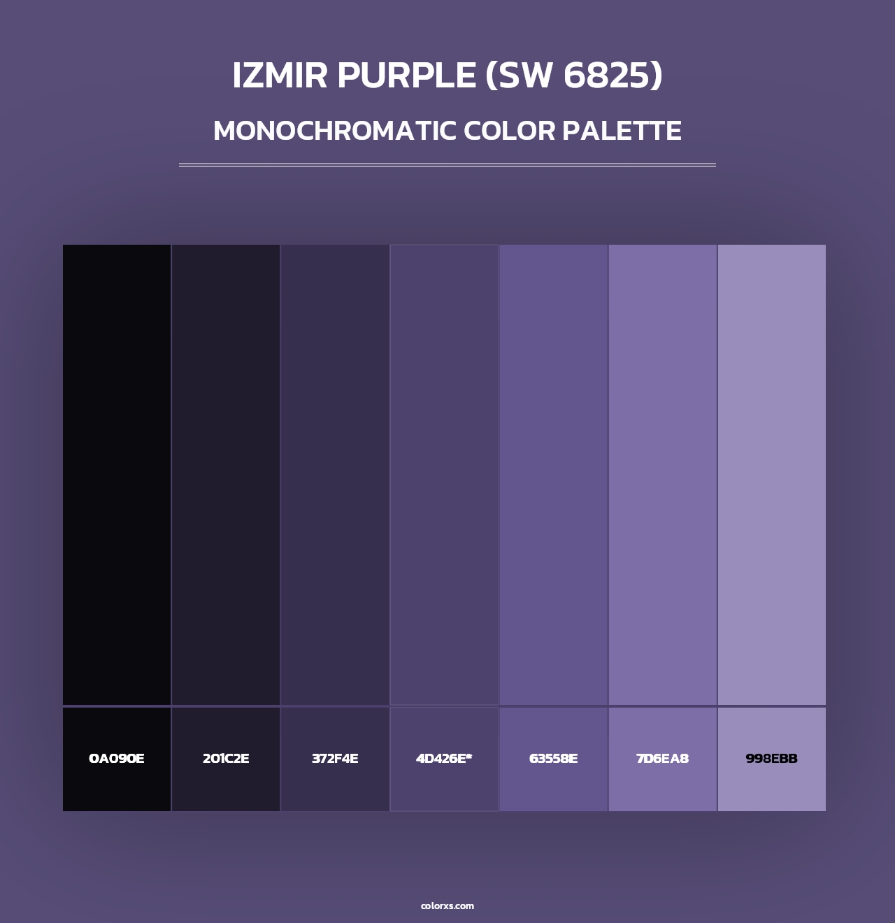 Izmir Purple (SW 6825) - Monochromatic Color Palette