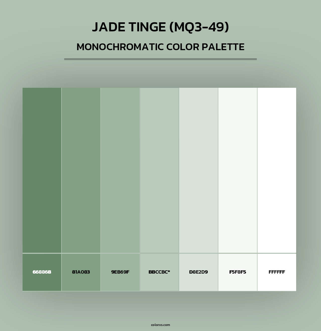Jade Tinge (MQ3-49) - Monochromatic Color Palette