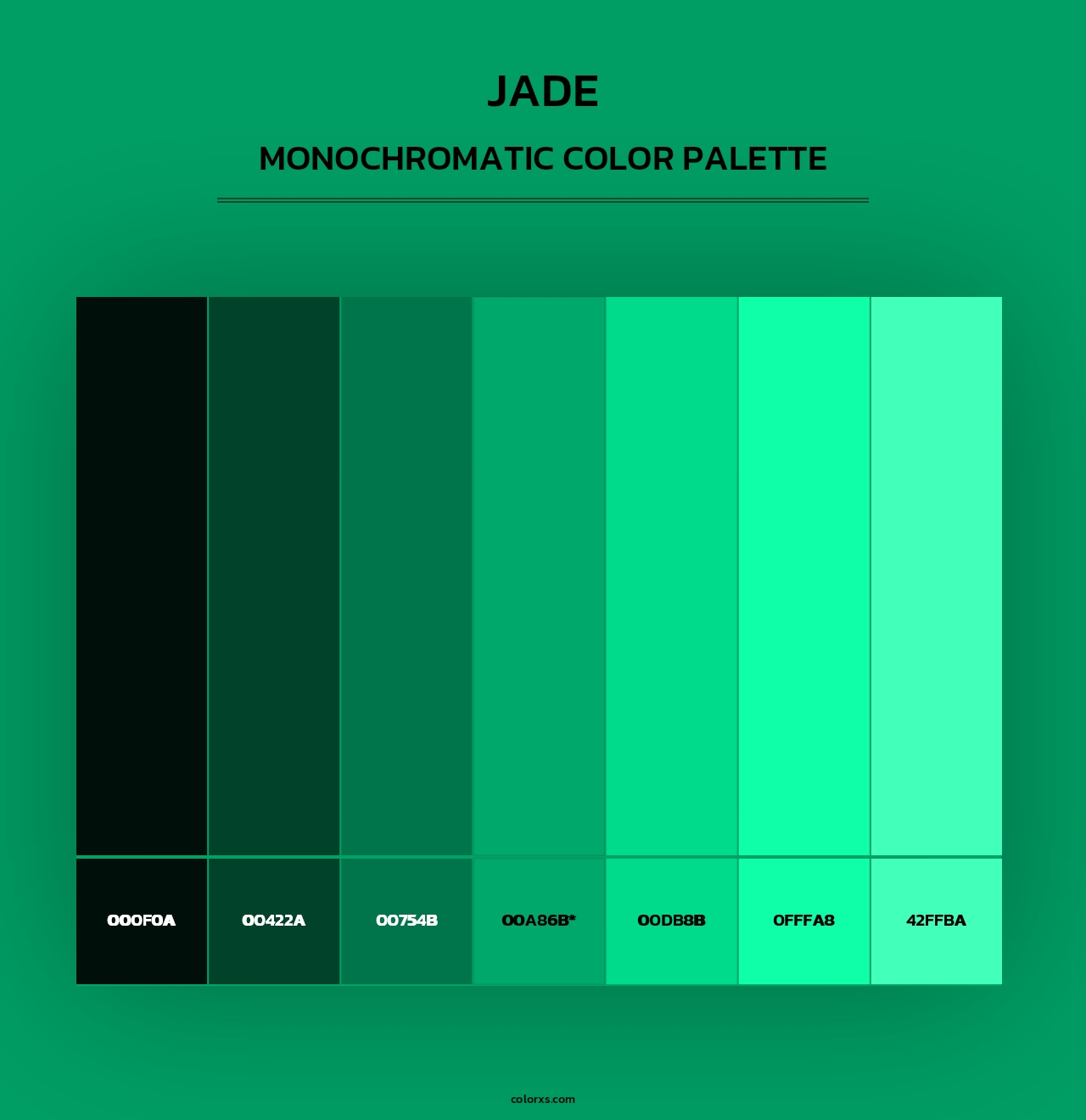 Jade - Monochromatic Color Palette