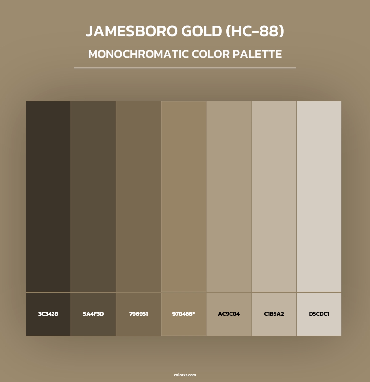 Jamesboro Gold (HC-88) - Monochromatic Color Palette