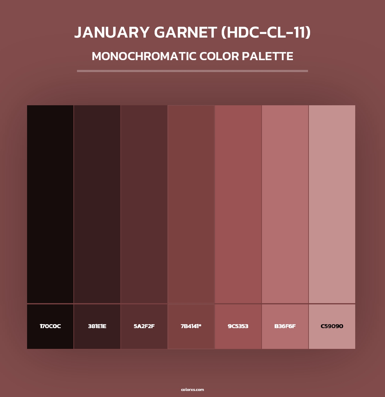 January Garnet (HDC-CL-11) - Monochromatic Color Palette
