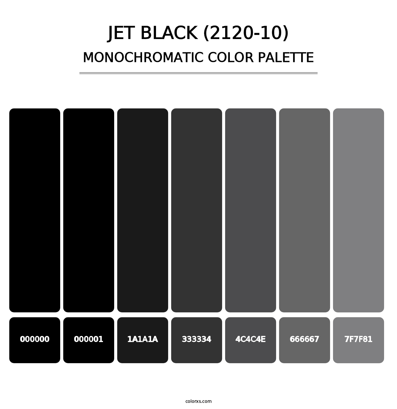 Jet Black (2120-10) - Monochromatic Color Palette