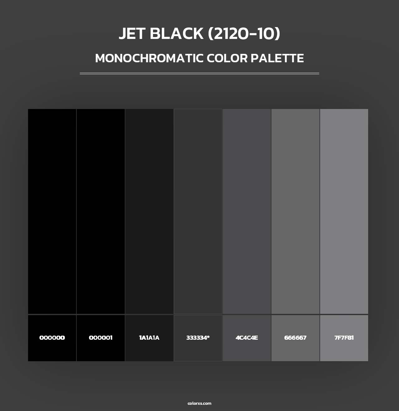 Jet Black (2120-10) - Monochromatic Color Palette