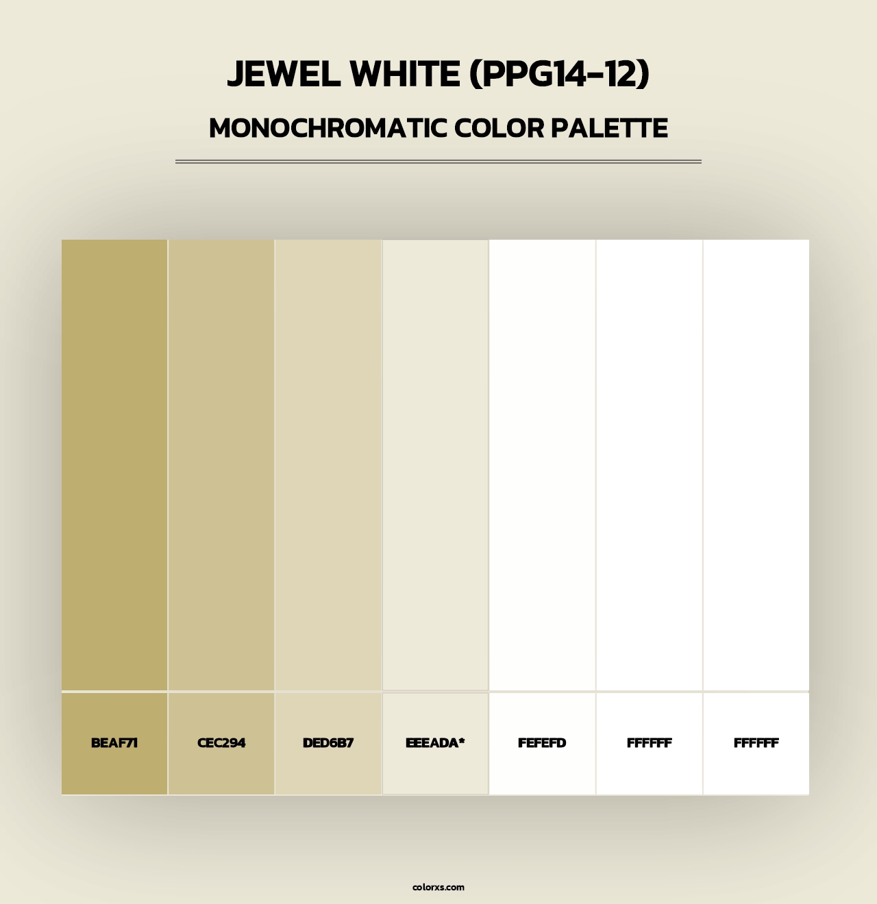 Jewel White (PPG14-12) - Monochromatic Color Palette