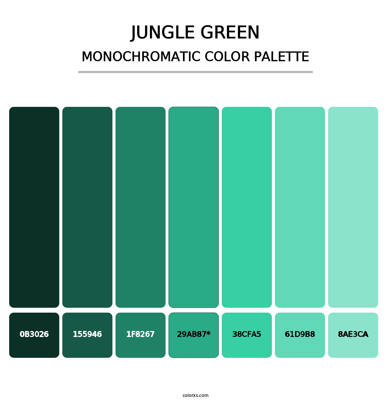 Jungle Green - Monochromatic Color Palette