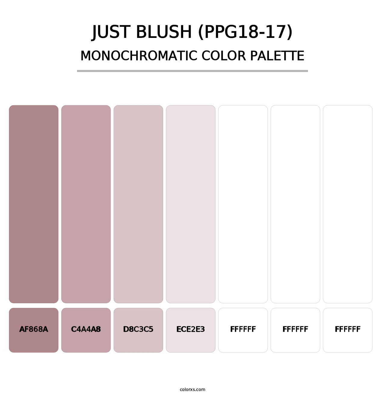 Just Blush (PPG18-17) - Monochromatic Color Palette