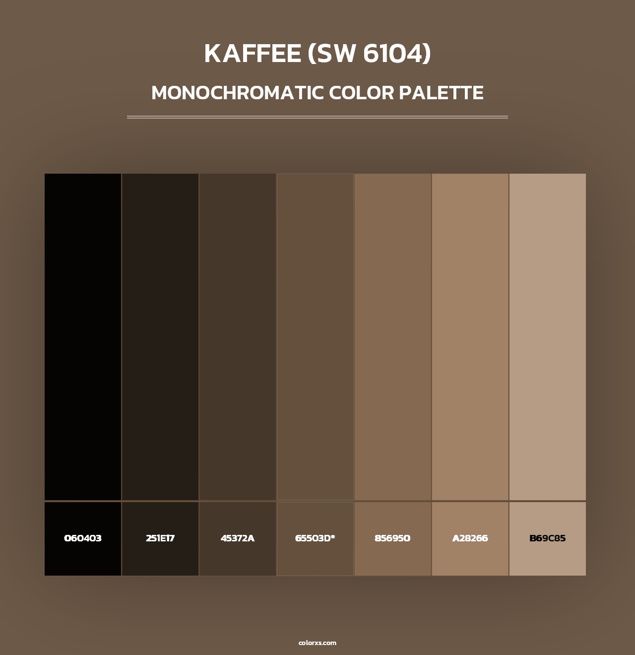 Kaffee (SW 6104) - Monochromatic Color Palette