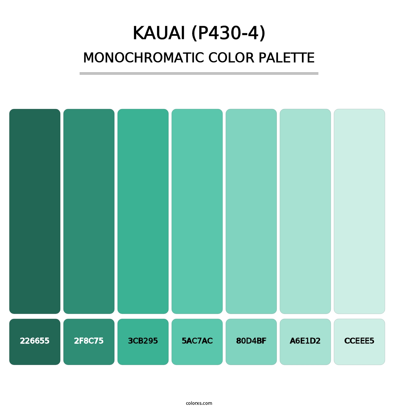 Kauai (P430-4) - Monochromatic Color Palette