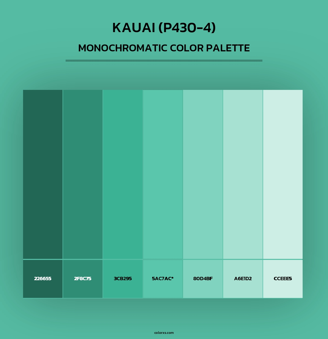 Kauai (P430-4) - Monochromatic Color Palette