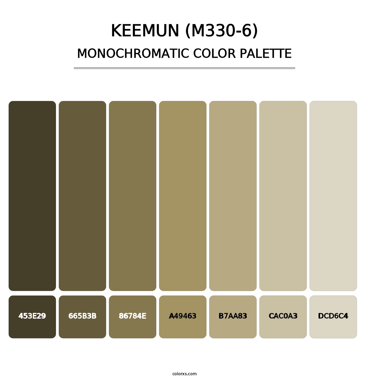 Keemun (M330-6) - Monochromatic Color Palette