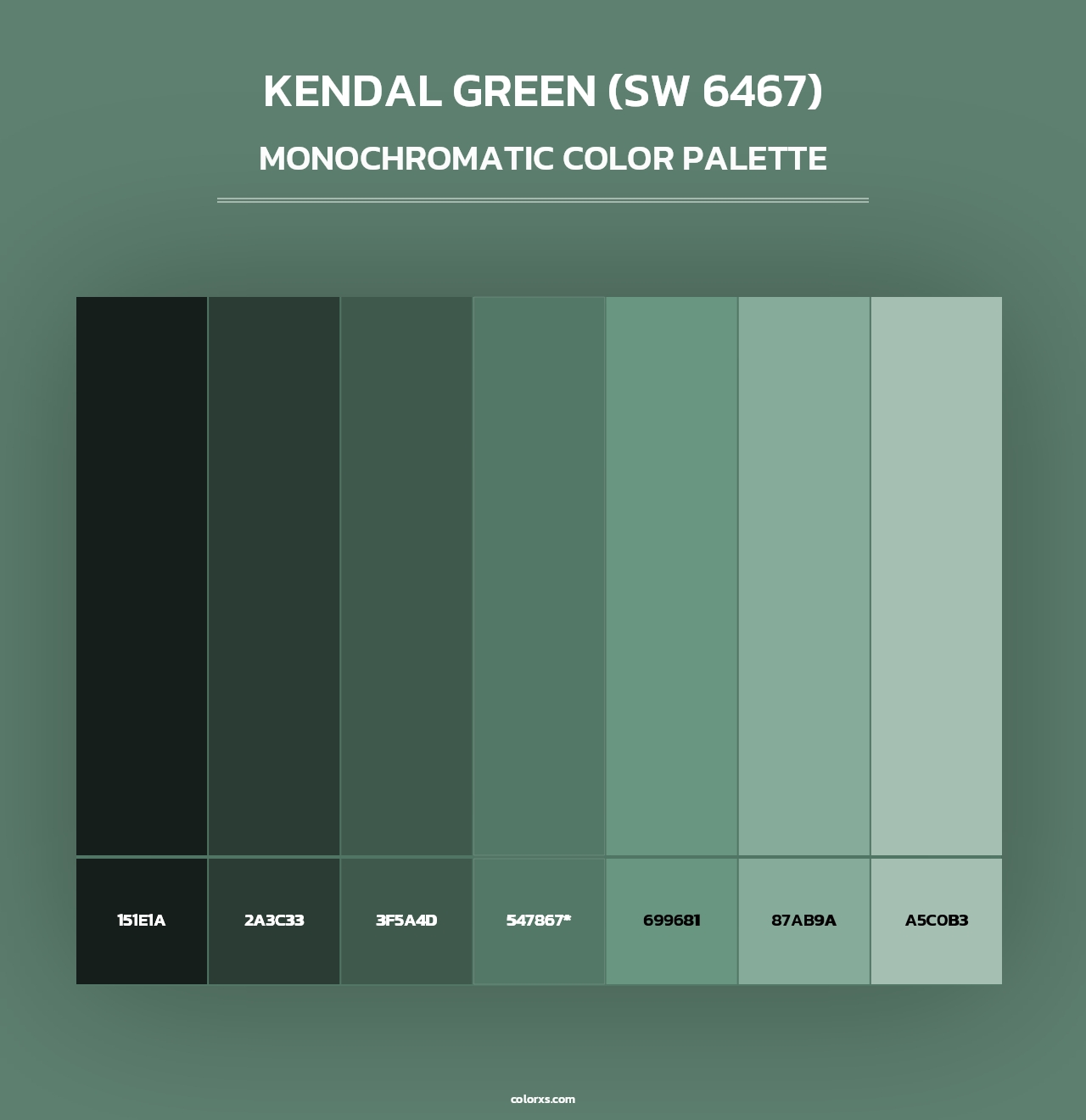 Kendal Green (SW 6467) - Monochromatic Color Palette