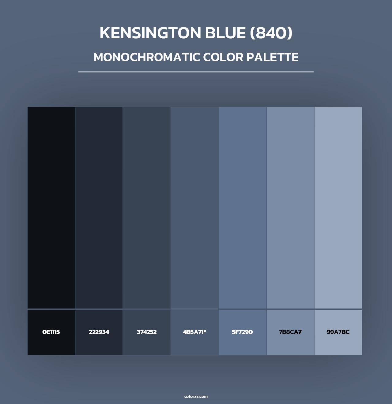 Kensington Blue (840) - Monochromatic Color Palette