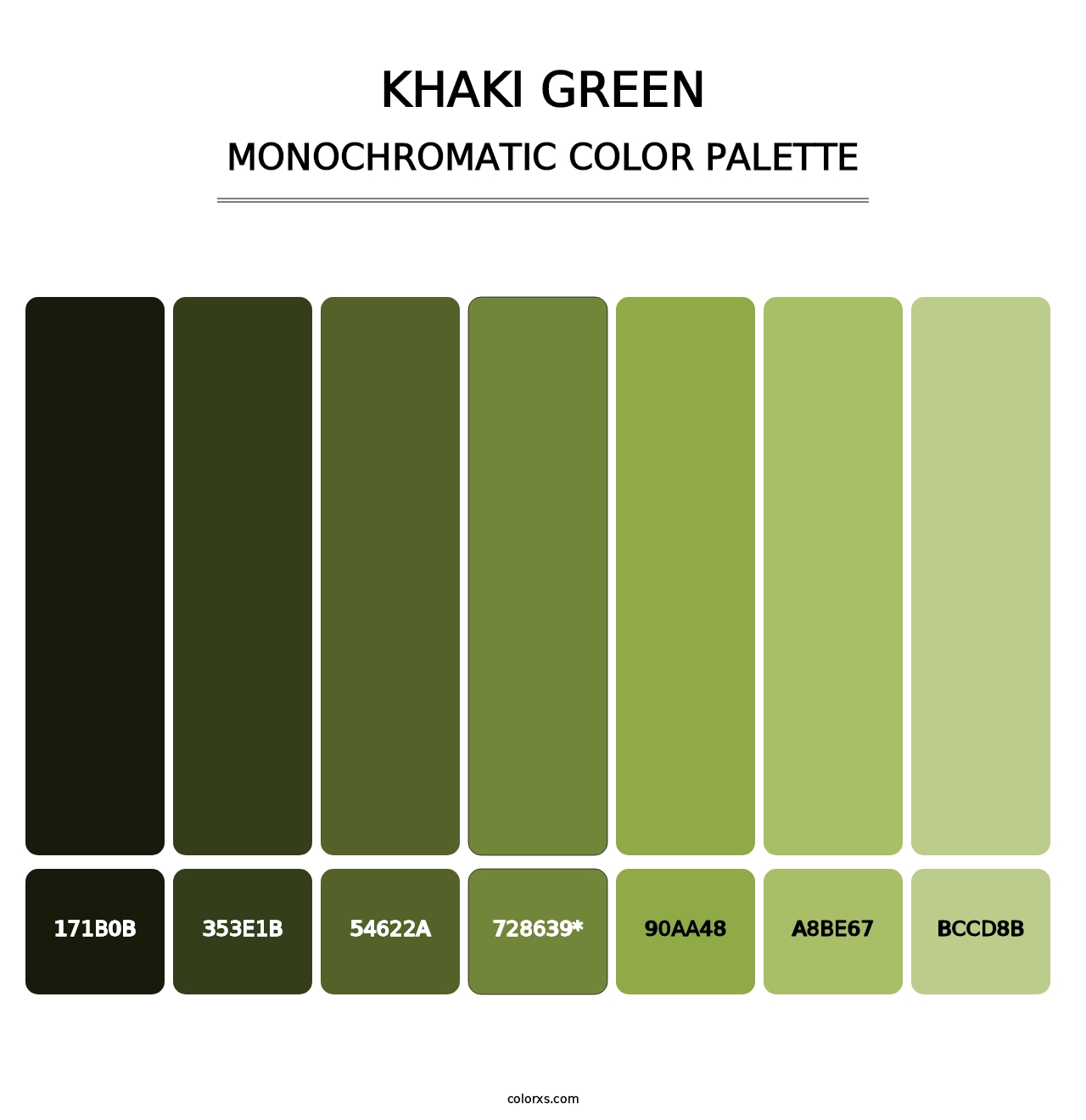 Khaki Green - Monochromatic Color Palette