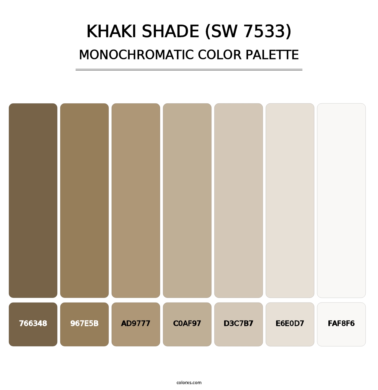 Khaki Shade (SW 7533) - Monochromatic Color Palette