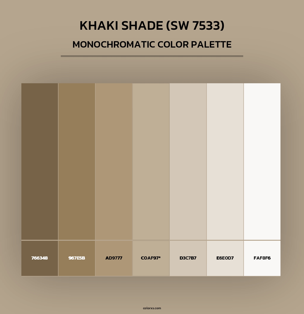Khaki Shade (SW 7533) - Monochromatic Color Palette