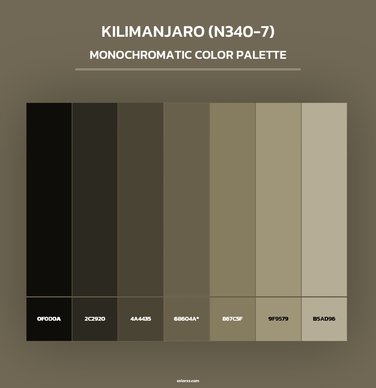 Kilimanjaro (N340-7) - Monochromatic Color Palette