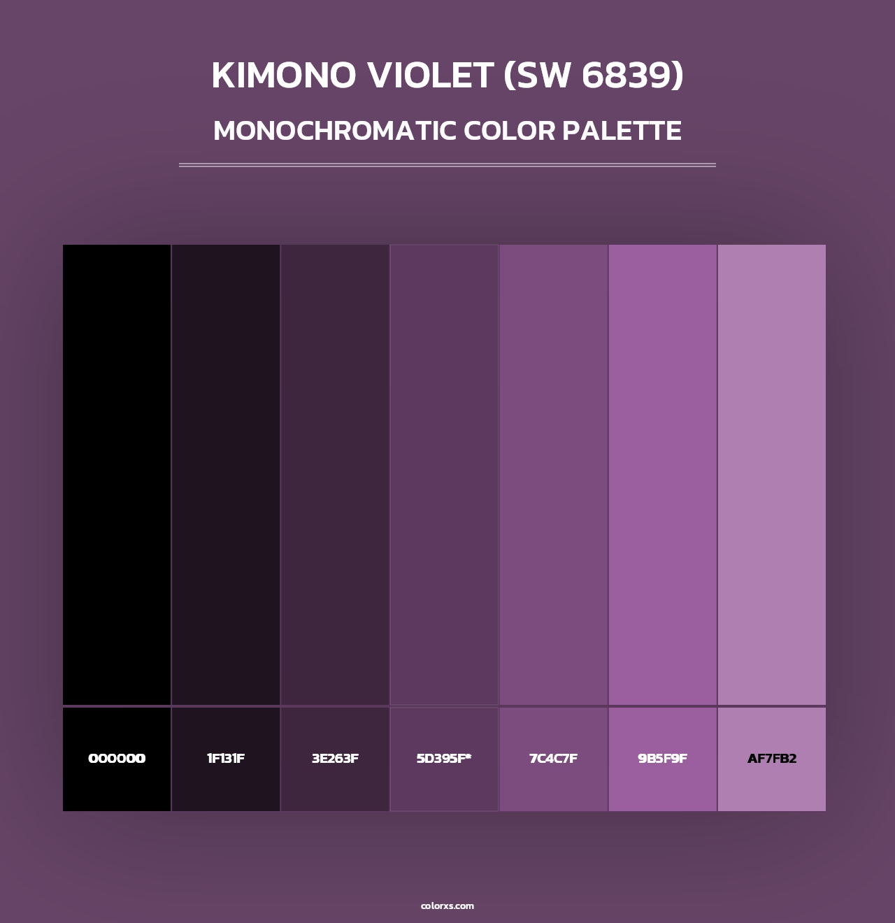 Kimono Violet (SW 6839) - Monochromatic Color Palette