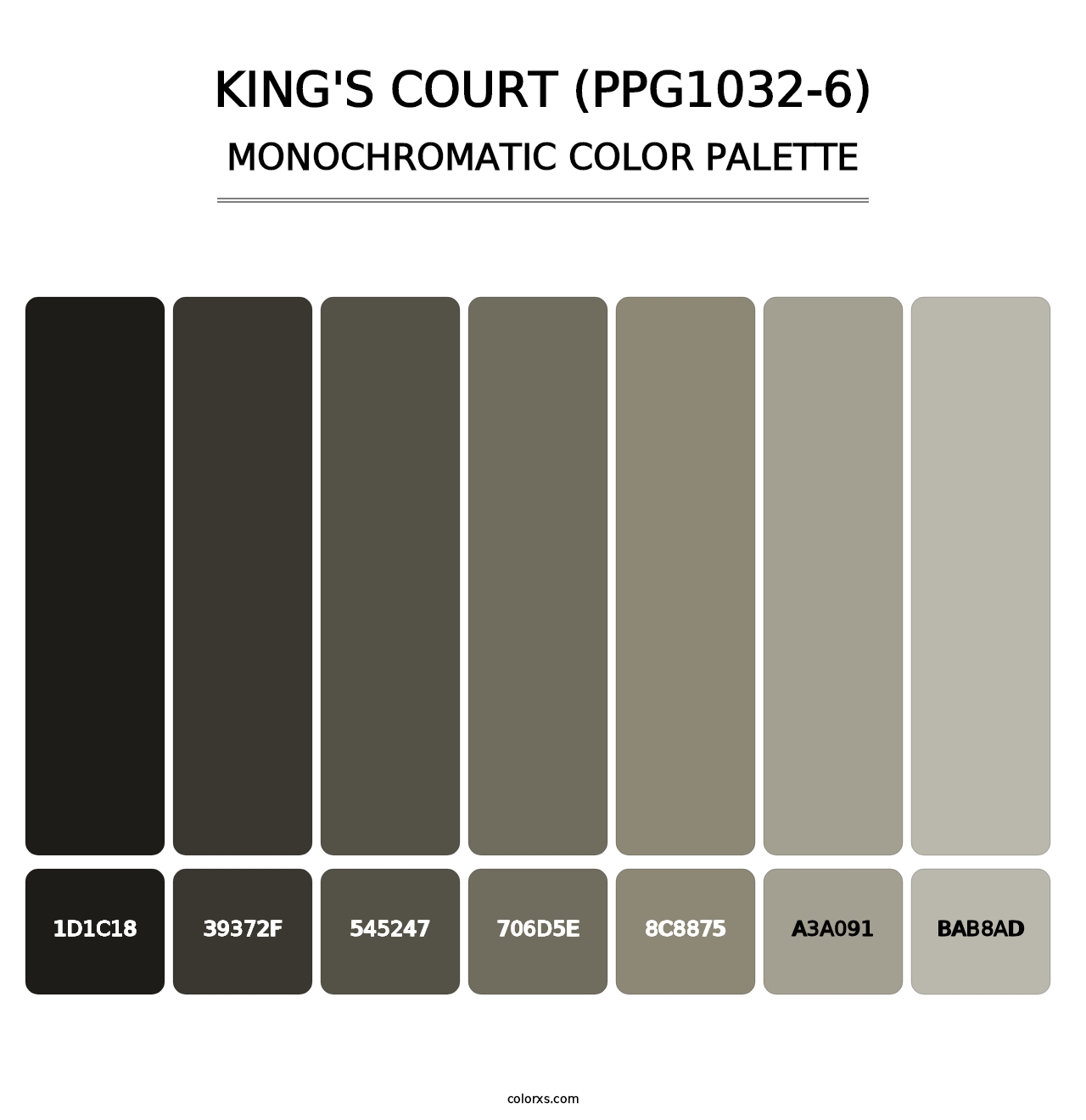 King's Court (PPG1032-6) - Monochromatic Color Palette